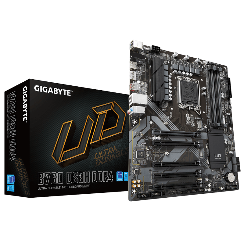 Дънна платка GIGABYTE B760 DS3H, socket 1700, ATX 4xDDR4, GA-MB-B760M-DS3H-D4