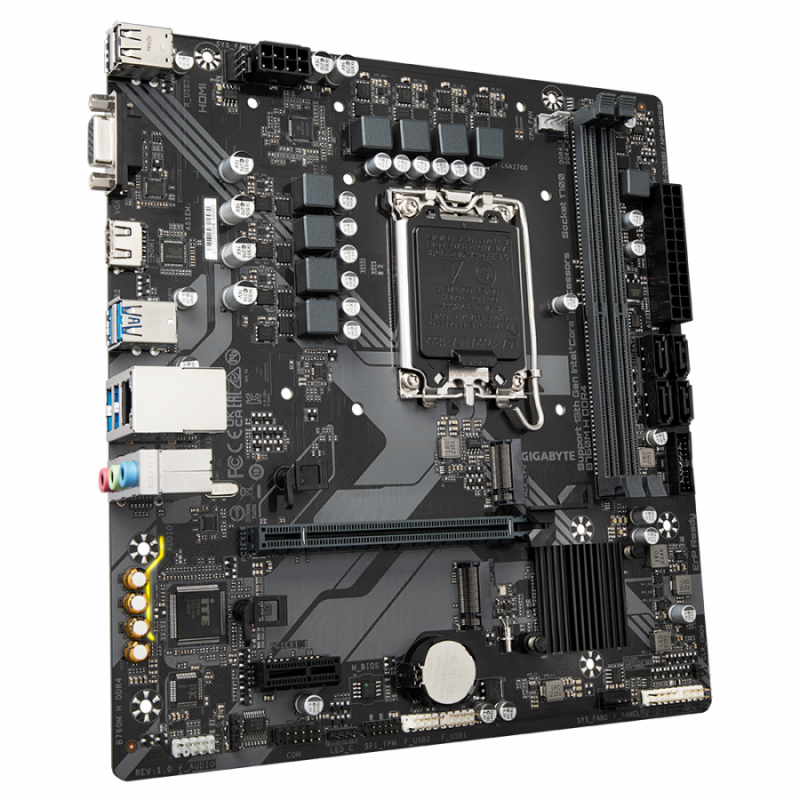 Дънна платка GIGABYTE B760M H, socket 1700, mATX, 2xDDR4, GA-MB-B760M-H-D4