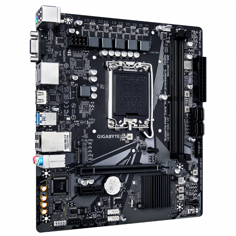Дънна платка GIGABYTE H610M-S2H V2, socket 1700, 2xDDR5, Micro ATX, GA-MB-H610M-S2H-V2-D5