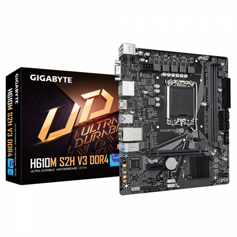 Дънна платка GIGABYTE H610M-S2H V3 DDR4, socket 1700, Micro ATX, GA-MB-H610M-S2H-V3