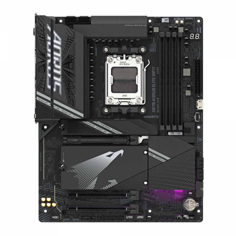 Дънна платка GIGABYTE X870 AORUS ELITE  WIFI 7, Socket AM5, GA-MB-X870-A-ELITE-WF7