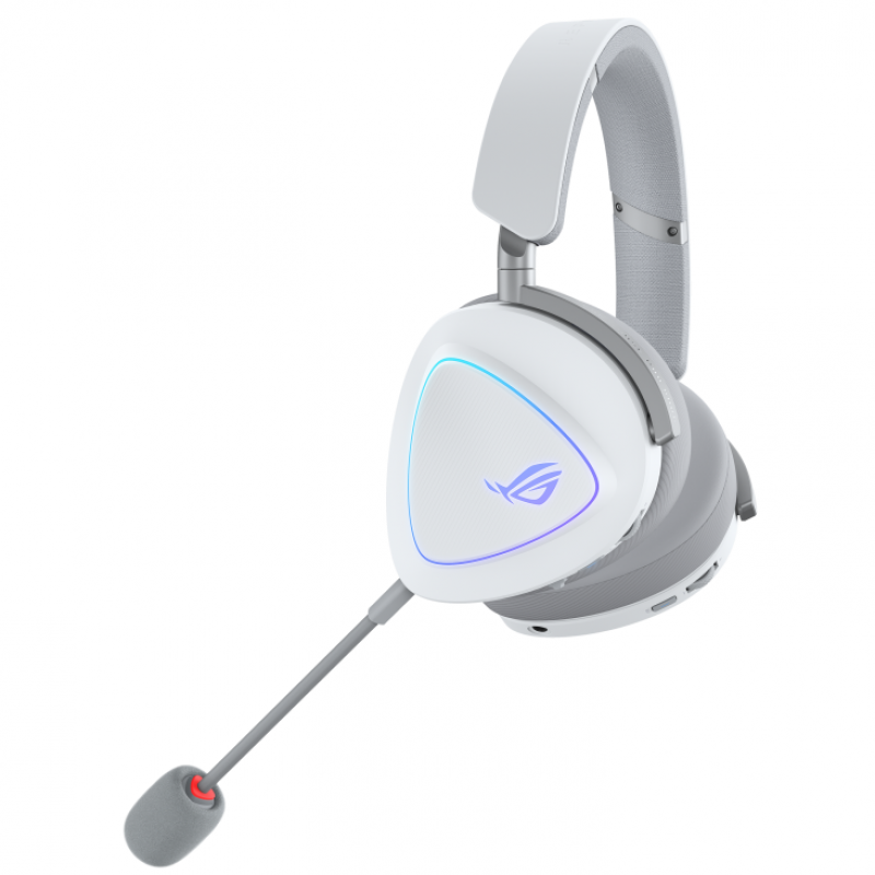 Геймърски безжични слушалки ASUS ROG Delta II White - USB-C, Aura Sync RGB, ASUS-HEAD-ROG-DELTA-II-W