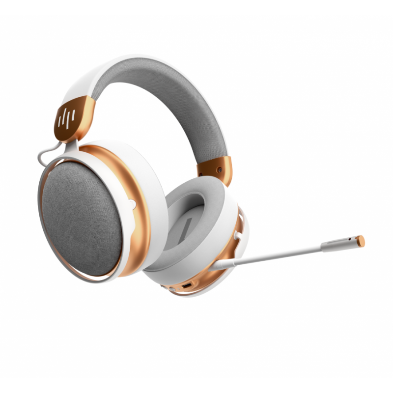 Геймърски безжични слушалки Dark Project Sono Wireless - White/Gold, FSH-DPP-HS-SONO-W-WHITE