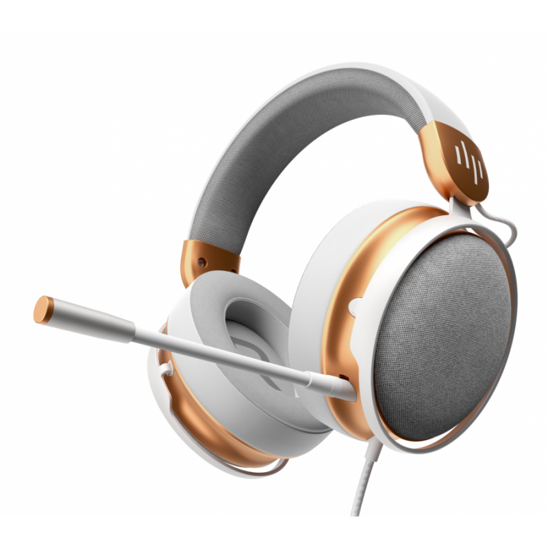 Геймърски слушалки Dark Project Sono Wired - White/Gold, FSH-DPP-HS-SONO-WHITE