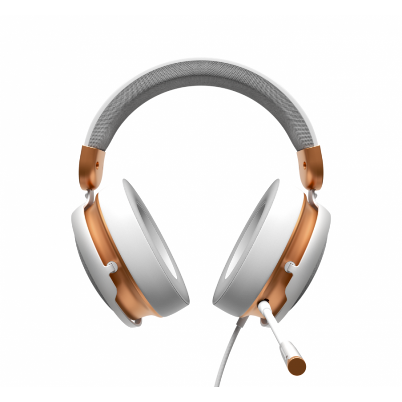 Геймърски слушалки Dark Project Sono Wired - White/Gold, FSH-DPP-HS-SONO-WHITE