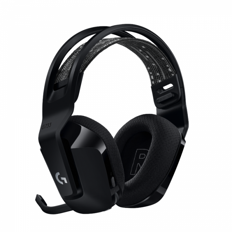 Геймърски слушалки Logitech G733 Lightspeed Wireless RGB, Микрофон, Черни-LOGITECH-HEAD-G733