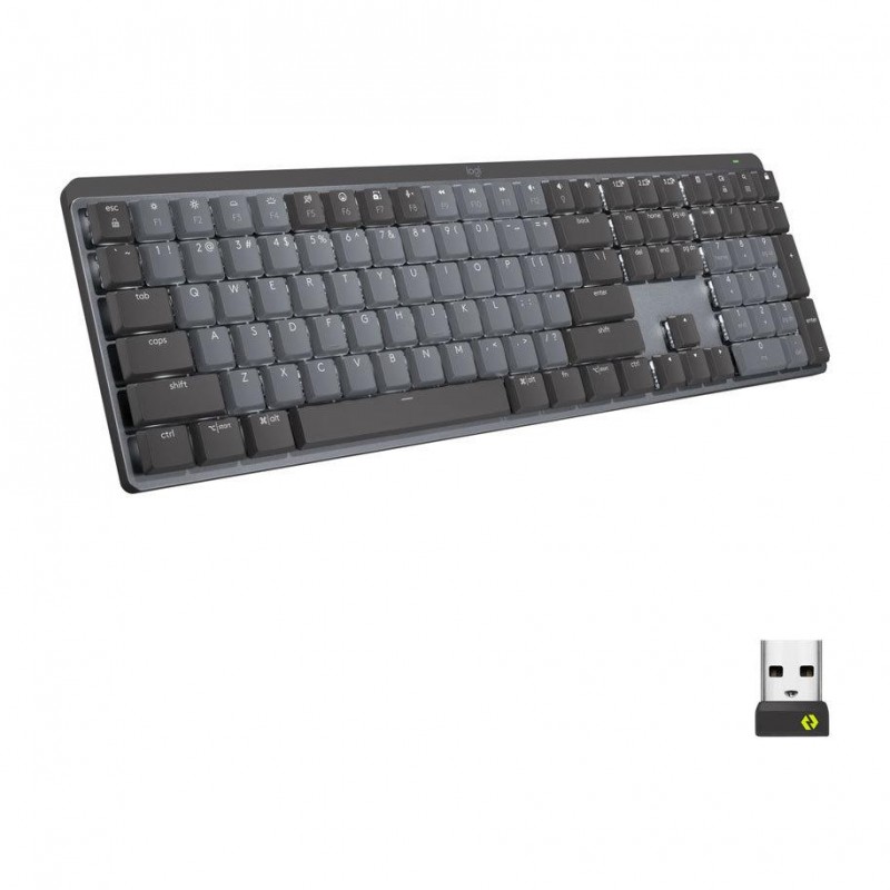 Безжична Клавиатура Logitech MX Illuminated Performance, механична, подсветка, Graphite