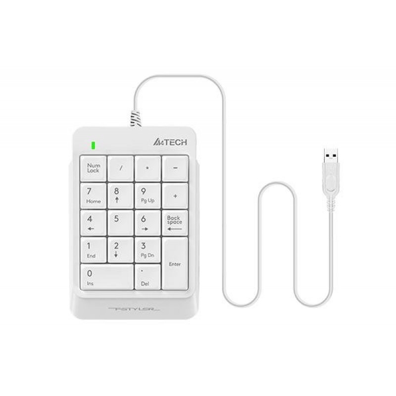 Цифрова клавиатура A4tech FK13P, Бял, A4-KEY-FK-13P-WHITE