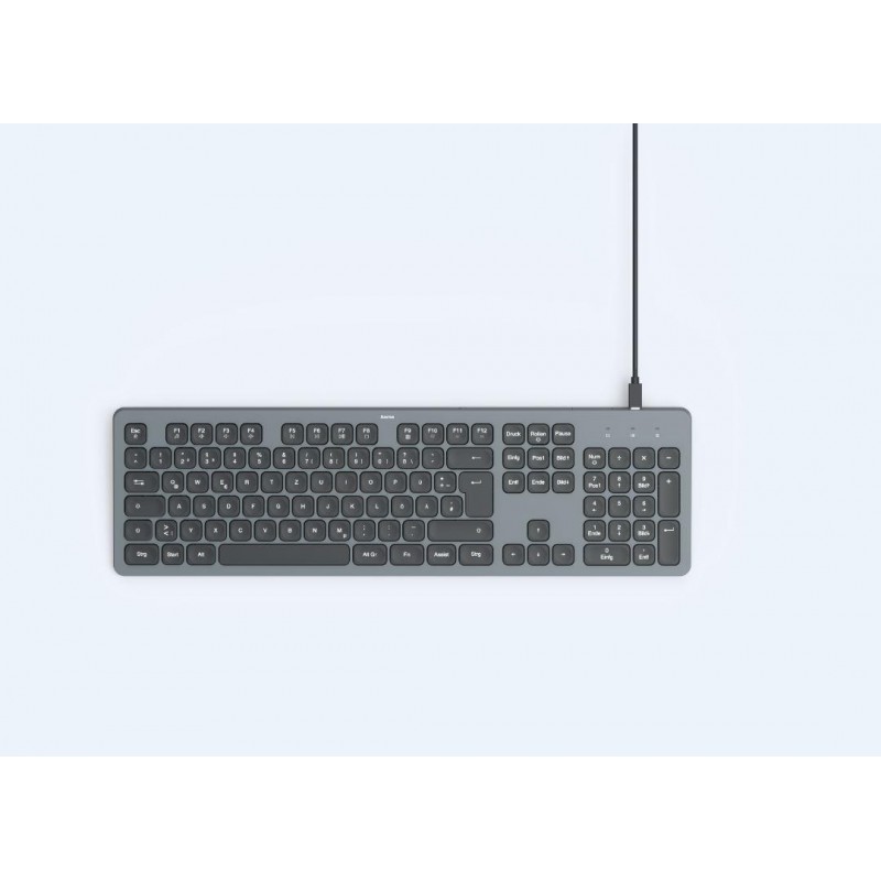 HAMA Жична Клавиатура "CK-400", USB, светеща, пълен размер, черна, HAMA-173058