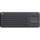 Клавиатура Logitech Wireless Touch K400 Plus, Черна, LOGITECH-KEY-K400-BL