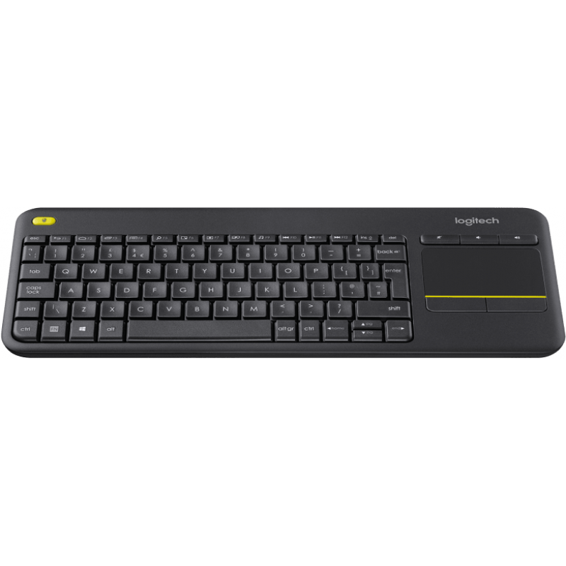 Клавиатура Logitech Wireless Touch K400 Plus, Черна, LOGITECH-KEY-K400-BL