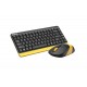 Комплект клавиатура и мишка A4TECH Fstyler F1110, Безжичен, Черен/Жълт, A4-KEY-FG1110-BEE