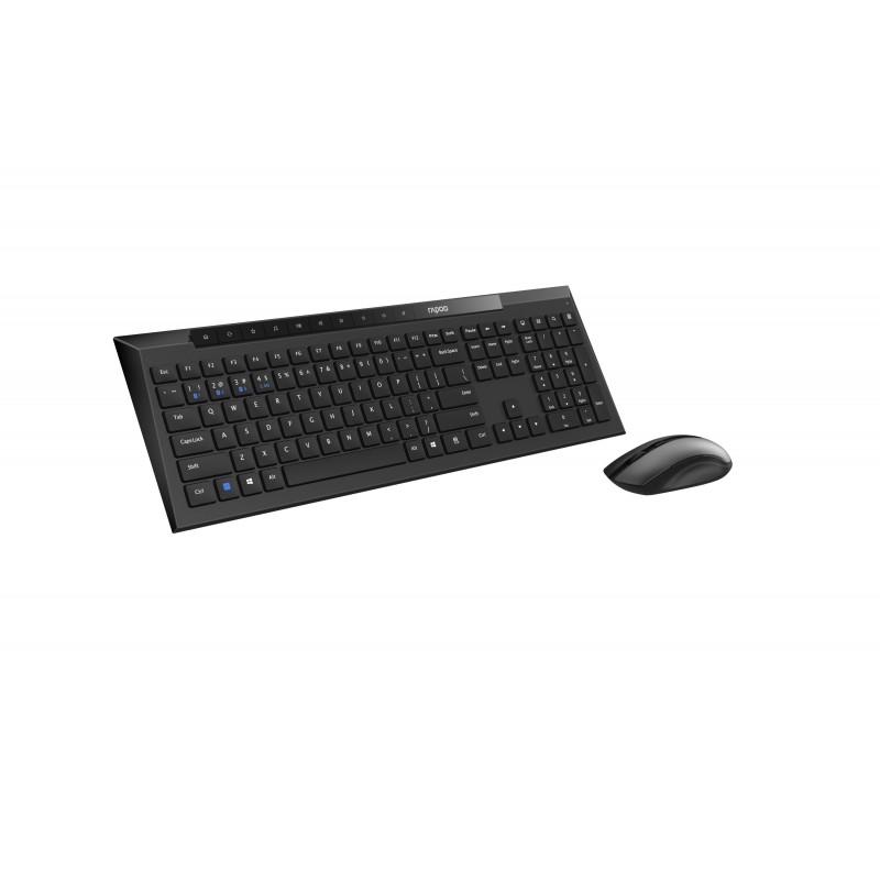 Комплект клавиатура и мишка RAPOO 8210M Multi mode, Bluetooth &2.4Ghz, Безжичен, Черен, RAPOO-13574