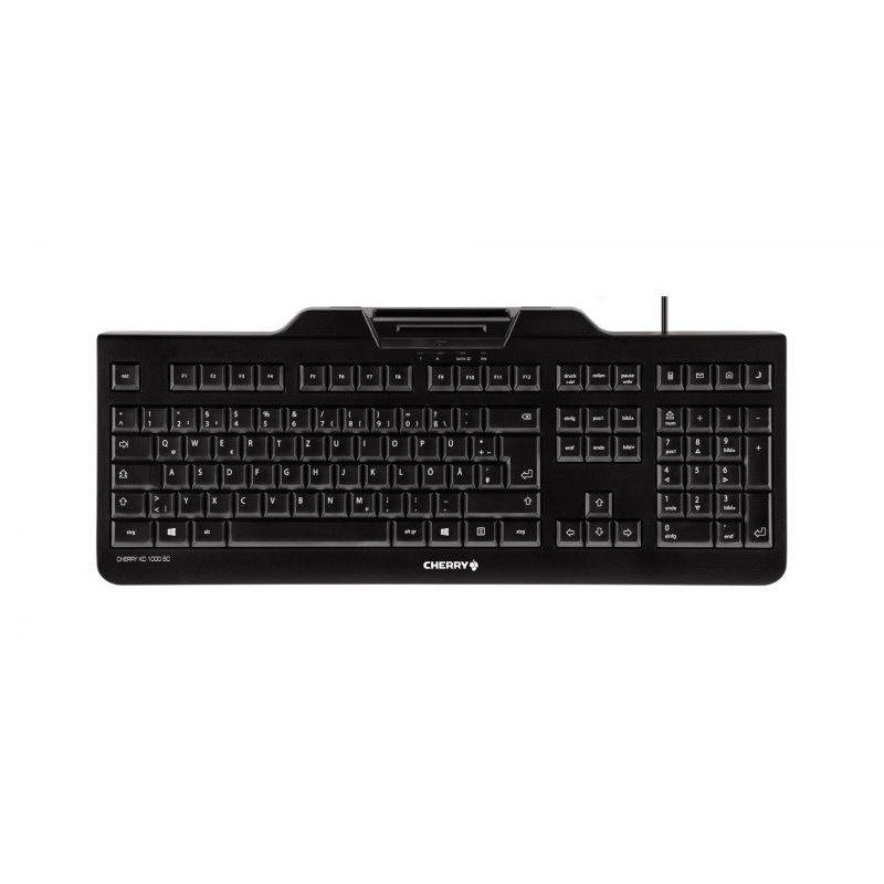 Жична клавиатура CHERRY KC 1000 SC, черна, с четец-CHERRY-KEY-JK-A0100EU-2