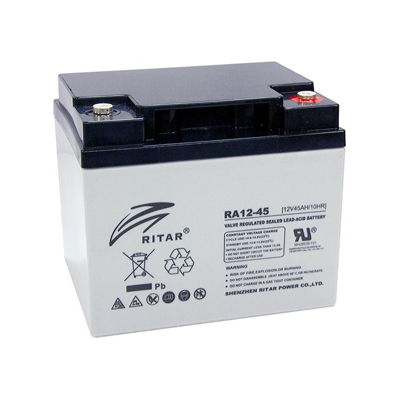 Оловна Батерия (RA12-45) AGM 12V / 45 Ah - 198 / 166/ 169mm терминал F11(M6) RITAR, RITAR-RA12-45