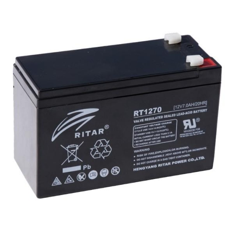 Оловна Батерия (RT1270) AGM  12V / 7Ah - 151 / 65 / 94 mm терминал2  RITAR-RITAR-RT1270