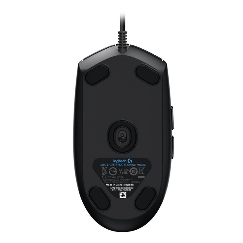 Геймърска мишка Logitech G102 LightSync, RGB, Оптична, Жична, USB-LOGITECH-MOUSE-G102-LS-BK