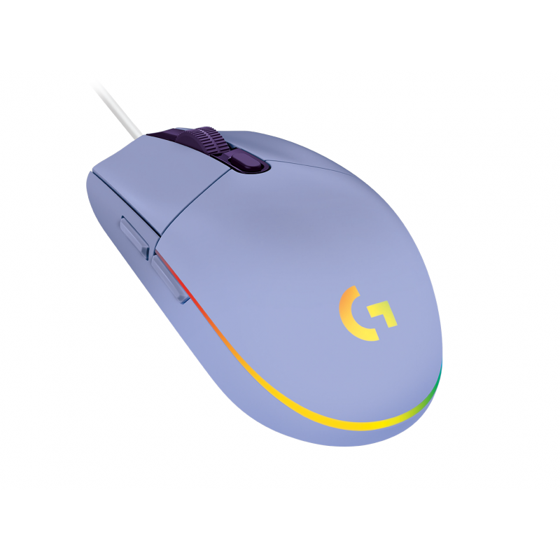 Геймърска мишка Logitech G102 LightSync, RGB, Оптична, Жична, USB, Лилав-LOGITECH-MOUSE-G102-LS-LL