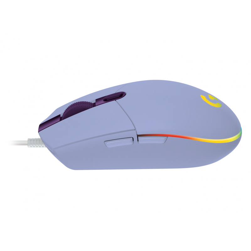 Геймърска мишка Logitech G102 LightSync, RGB, Оптична, Жична, USB, Лилав-LOGITECH-MOUSE-G102-LS-LL