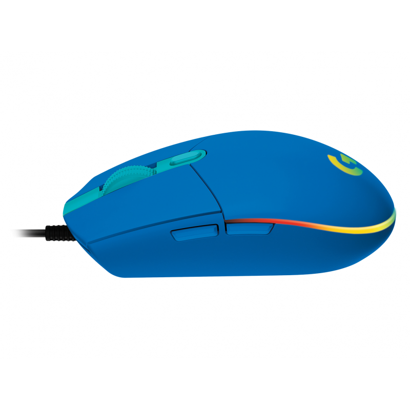 Геймърска мишка Logitech G102 LightSync, RGB, Оптична, Жична, USB, Син-LOGITECH-MOUSE-G102-LS-BL