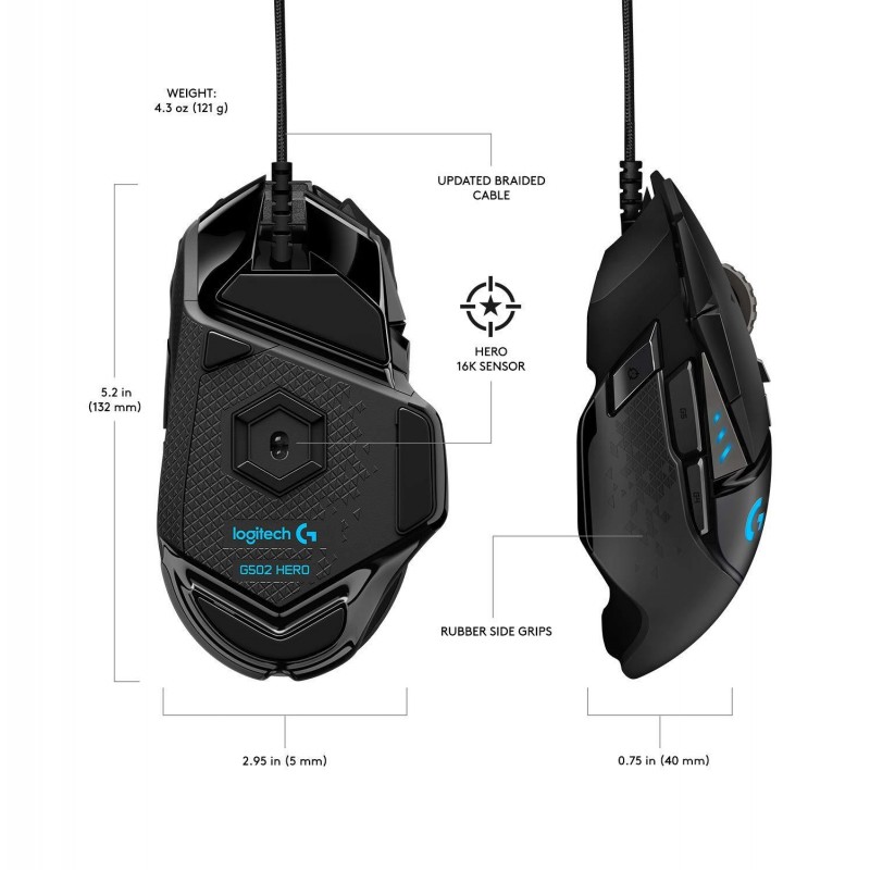 Геймърска мишка Logitech G502 HERO Proteus Spectrum RGB-G502 HERO