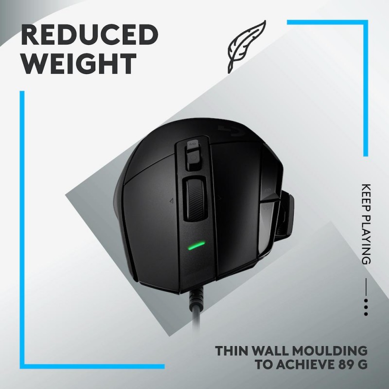 Геймърска мишка Logitech, G502 X, Оптична,  Жична, USB, Черна, LOGITECH-MOUSE-G502X-BK