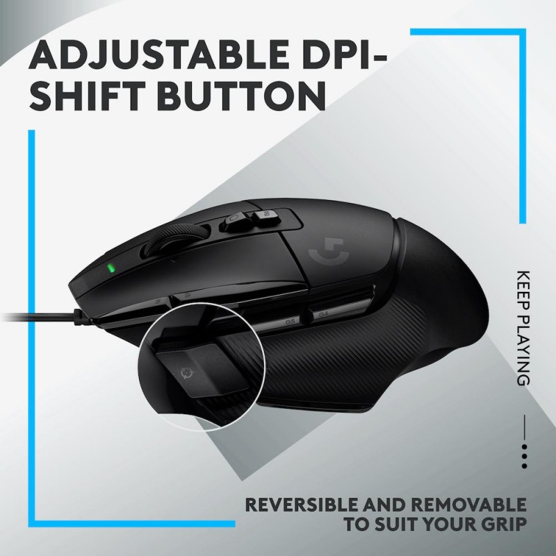 Геймърска мишка Logitech, G502 X, Оптична,  Жична, USB, Черна, LOGITECH-MOUSE-G502X-BK