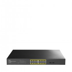 Суич Cudy GS1016Е, 16x порта управляем Gigabit PoE+, 2x Gigabit SFP слота