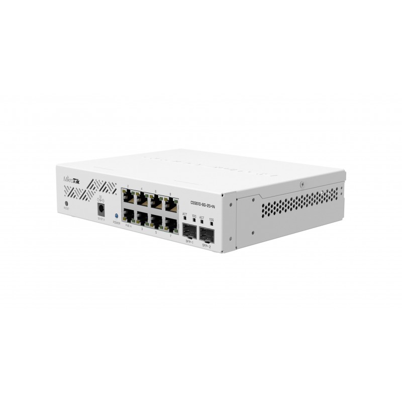Суич MikroTik CSS610-8G-2S+IN, 8 x Gigabit Ethernet ports, 2 x SFP, PoE in, MIKROTIK-CSS610-8G-2S-IN