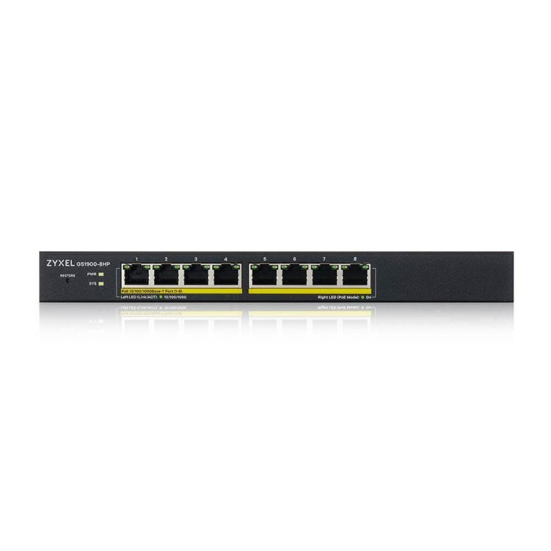 Суич ZYXEL GS1900-8HP-V3, 8 портов смарт управляем, PoE, Gigabit, ZYXEL-GS1900-8HP-V3