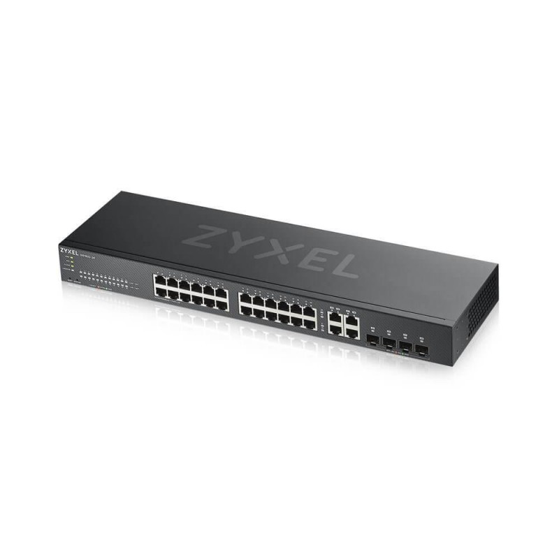 Суич ZYXEL GS1920-24V2, 24 портов Gigabit Smart-Managed,Fanless, за монтаж в шкаф-GS1920-24V2