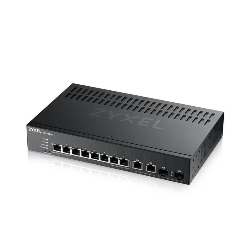 Суич ZYXEL GS2220-10, 10 портов управляем L2, 8x Gigabit + 2x Gigabit combo (RJ45/SFP), ZYXEL-GS2220-10