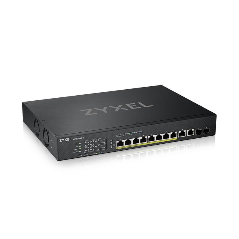 ZyXEL XS1930-12HP 10-портов 10GbE суич + 2xSFP порта смарт управляем PoE, ZYXEL-XS1930-12HP
