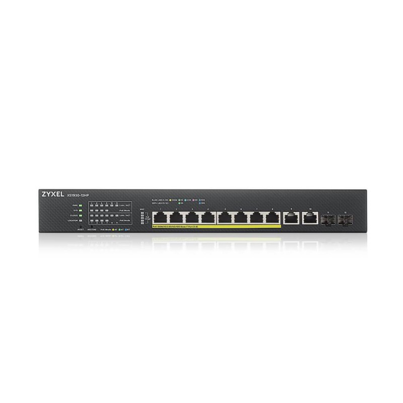 ZyXEL XS1930-12HP 10-портов 10GbE суич + 2xSFP порта смарт управляем PoE, ZYXEL-XS1930-12HP