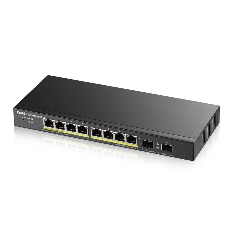 Суич ZYXEL GS1900-10HP, 8 портов управляем, Gigabit-GS1900-10HP