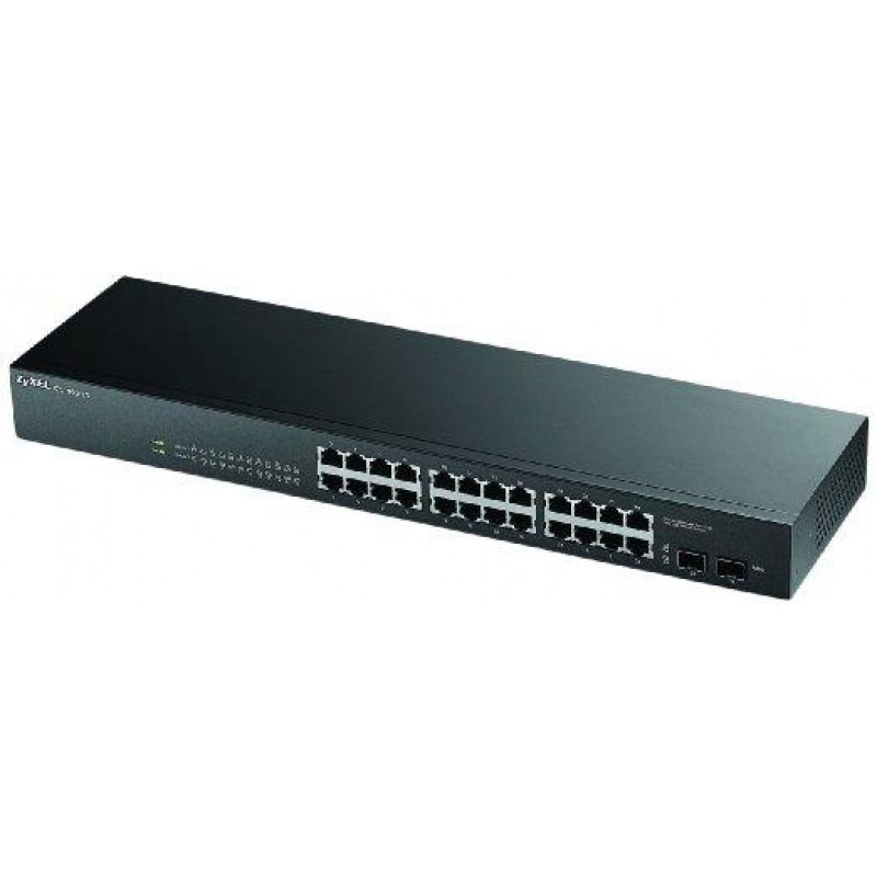Суич ZYXEL GS1900-24, 24 портов управляем, Gigabit, за монтаж в шкаф-GS1900-24