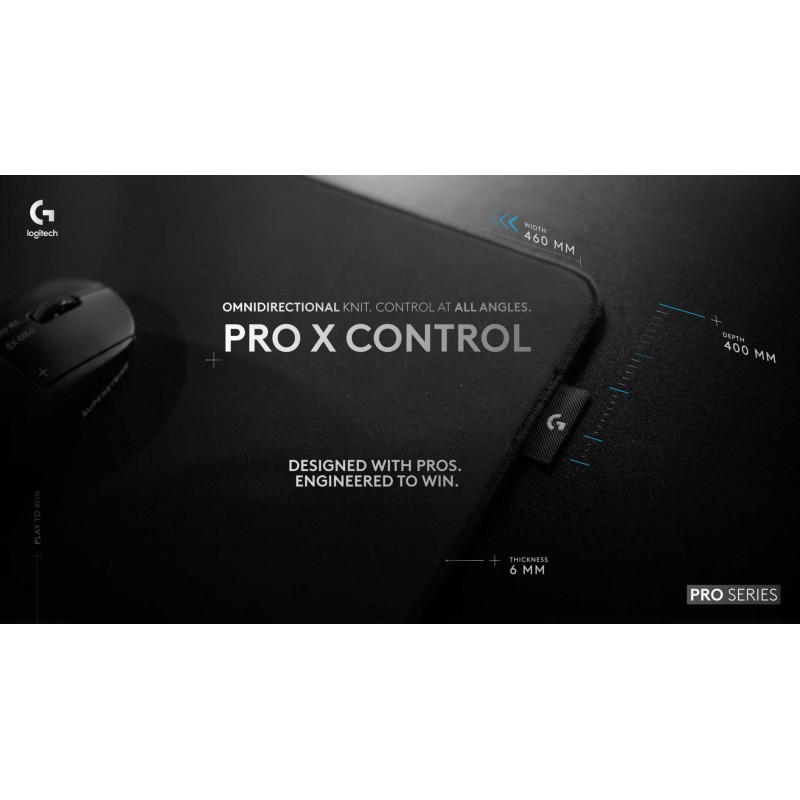 Геймърски пад Logitech Pro X Control 400x460 mm - Черен
