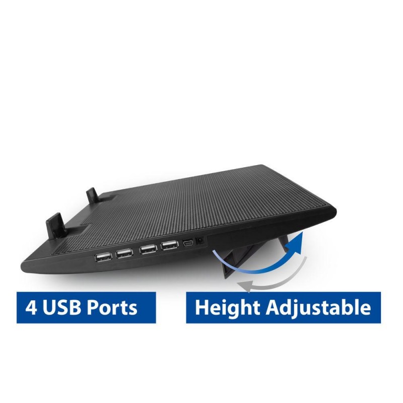 Охладител за лаптоп ACT, До 17", С два вентилатора, USB хъб, Черен, EWENT-ACT-NOT-AC8105