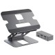 Поставка за лаптоп с докинг станция j5create JTS327, Регулеруема, до 16", USB-C, 4K, J5-JTS327