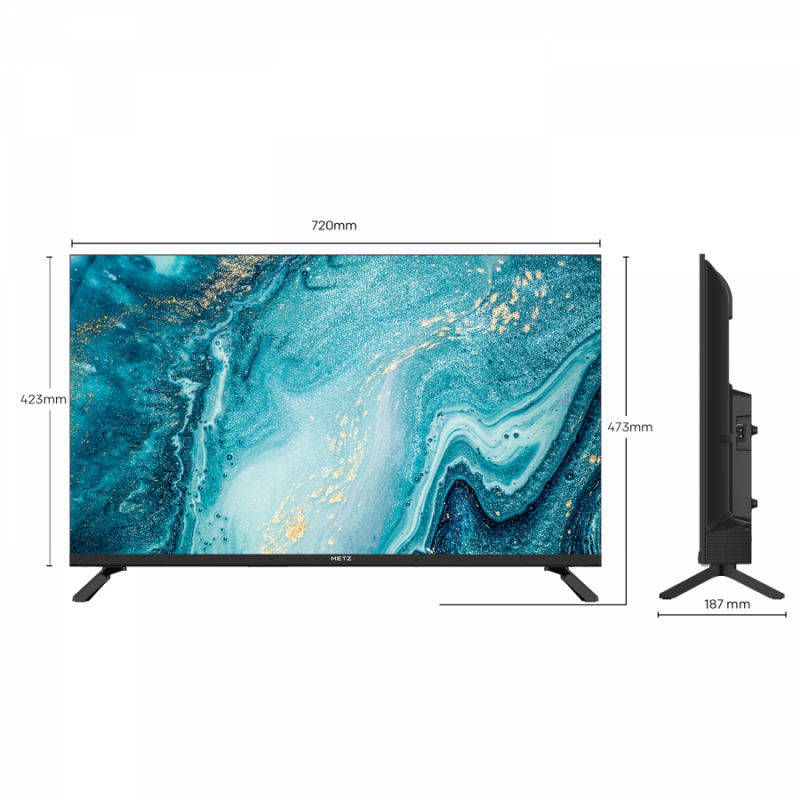 METZ Телевизор 40MTE2000Z 40" LED TV, HD, черен, METZ-TV-40MTE2000Z