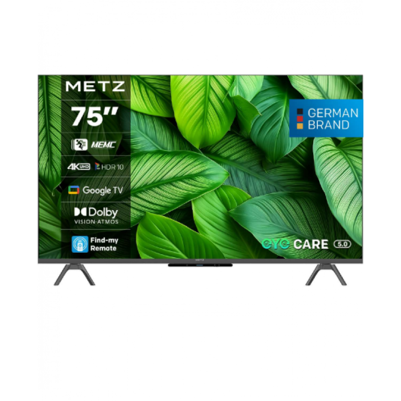 METZ Телевизор 75" UHD LED SMART TV, 4K, Google TV, Frameless