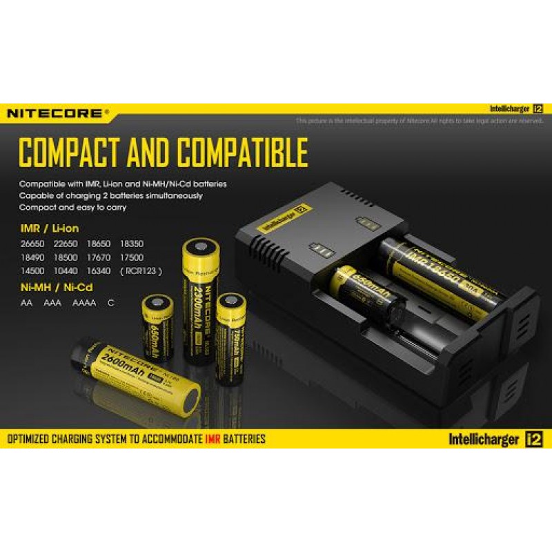 Зарядно у-во NITECORE i2, Universal Charger LiIon & NIMH 18650; CR123; AA; AAA; C;D-NITECORE-C-i2-UNI