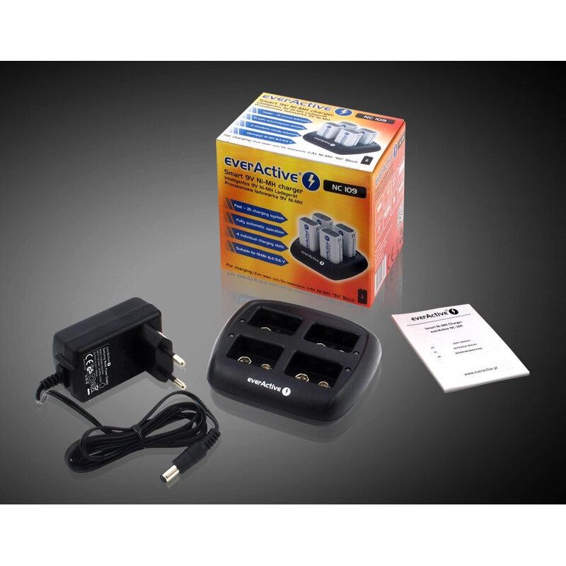 Зарядно устройство EVERACTIVE NC109, за NIMH  батерии, 7.2V/8.4V, R22, 4 гнезда, EVER-C-NC109