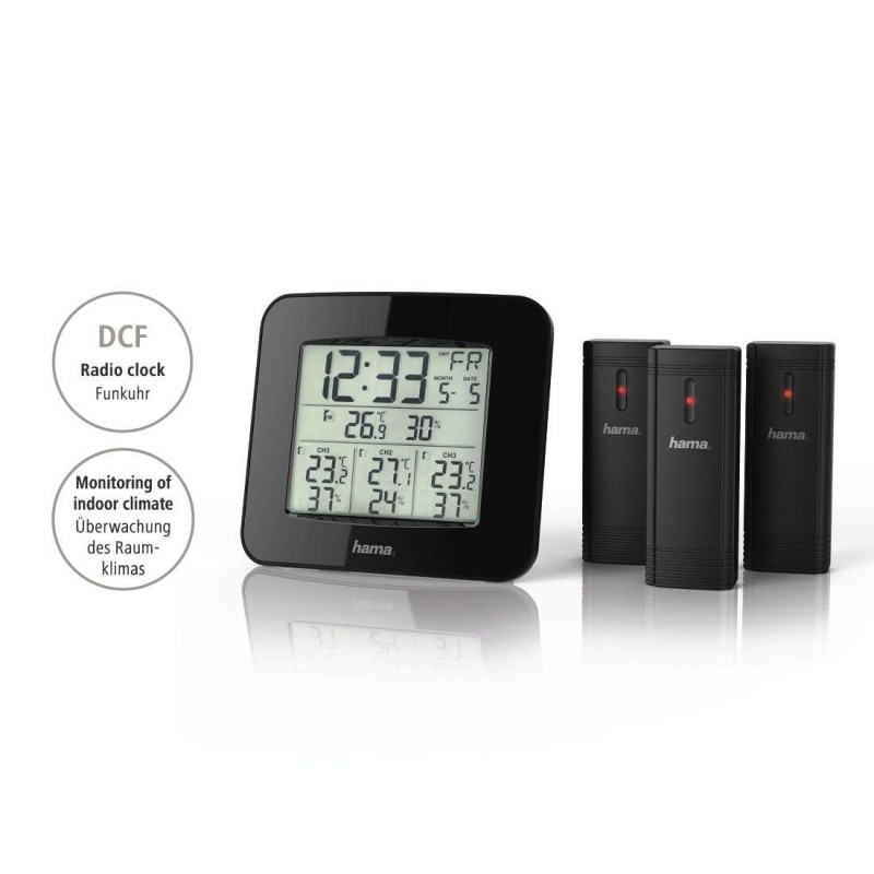 Електронна метеостанция HAMA EWS-Trio, Черен-HAMA-186311