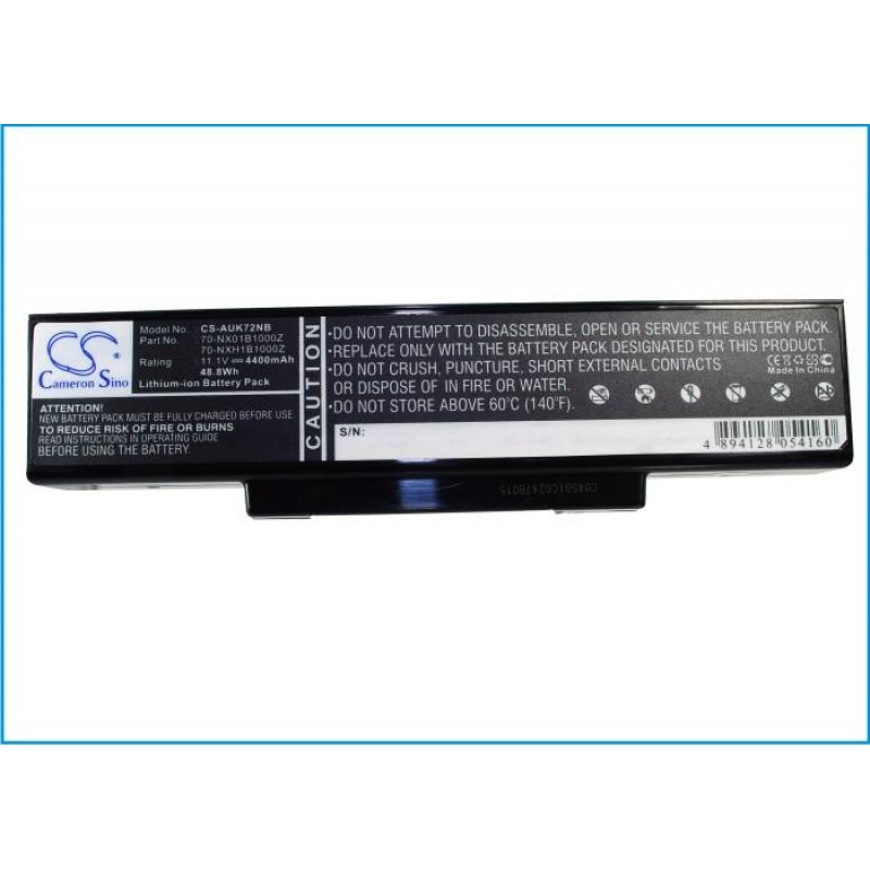 Батерия  за лаптоп  Asus N71 K72 K72J K72F K73SV N71 N73 N73S N73SV X73S, 10.8V, 4400mAh CAMERON SINO, CS-AUK72NB