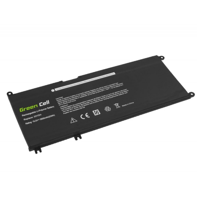 Батерия за лаптоп  Dell 33YDH for Dell Inspiron G3 3579 3779 G5 5587 G7 7588 7577 7773 7778 7779 7786 Latitude 3380 3480 3490 3590  15,2V 3400mAh  GREEN CELL-GC-DELL-33YDH-DE138