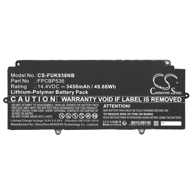 Батерия за лаптоп Fujitsu FPCBP536 14,4V 3450mAh CAMERON SINO, CS-FUK938NB