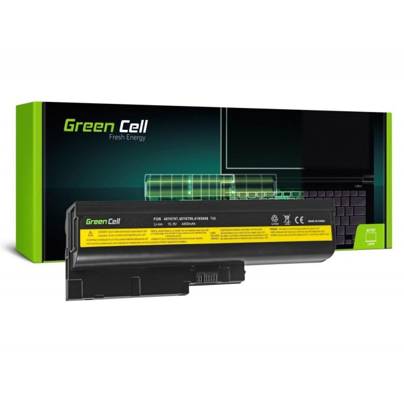 Батерия  за лаптоп IBM Lenovo ThinkPad T60 T61 R60 R61 10.8V 4400mAh GREEN CELL-LE01