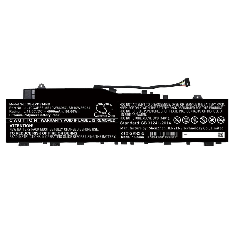 Батерия за лаптоп  LENOVO IdeaPad 5 14  L19C3PF3  LiPo 11.55V 4900mAh CAMERON SINO