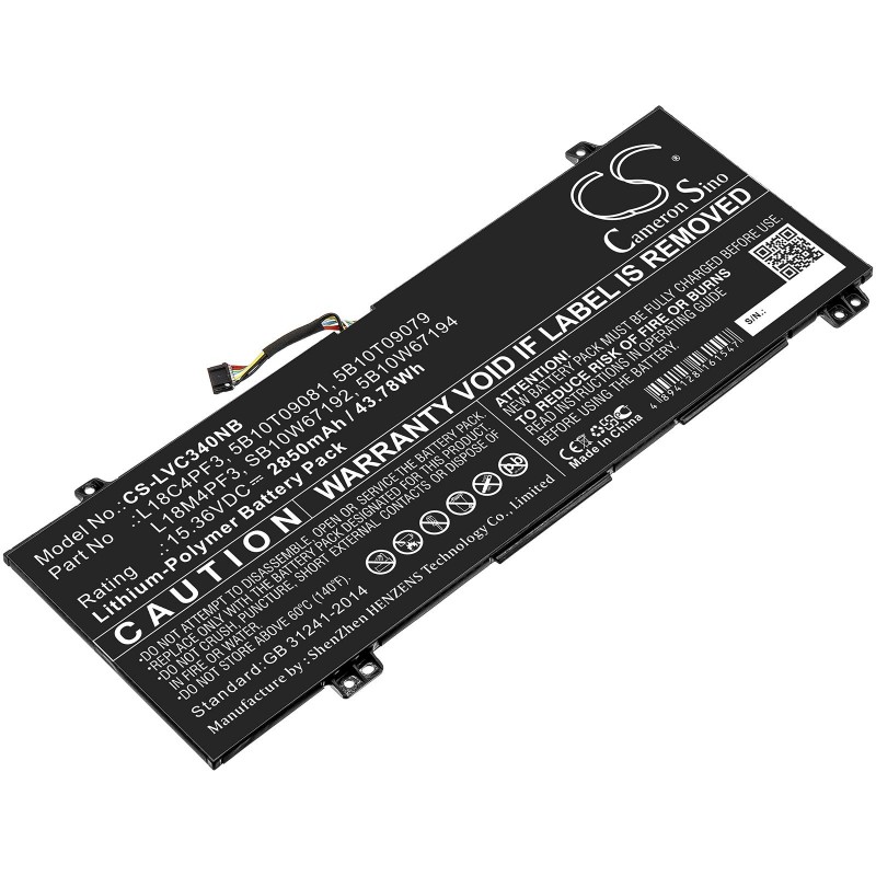 Батерия за лаптоп LENOVO IdeaPad C340-14API  L18C4PF3 15.36V 2850mAh LiPo CAMERON SINO, CS-LVC340NB